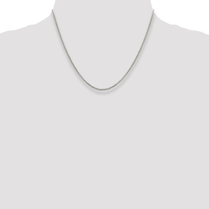 Sterlingsilber 2mm Erbs Kette mit 2 Zoll Verlängerung. Halskette