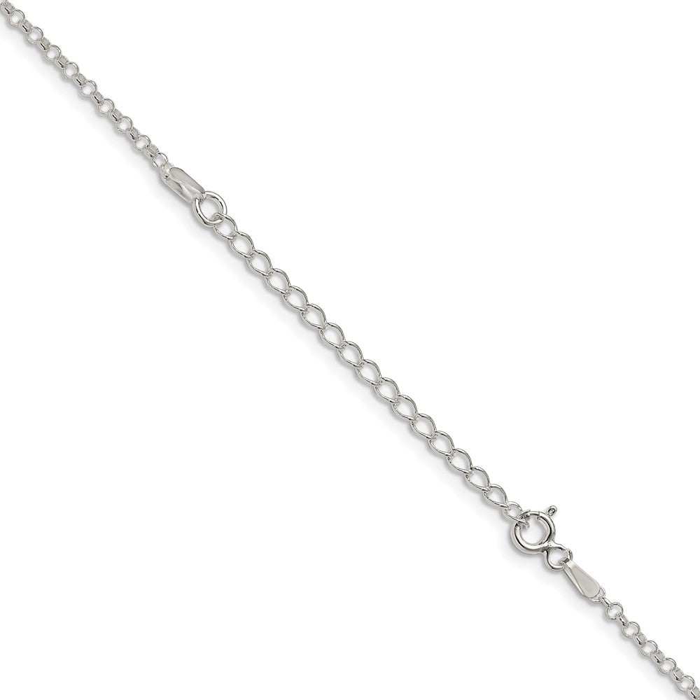 Sterlingsilber 2mm Erbs Kette mit 2 Zoll Verlängerung. Halskette