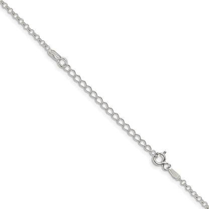 Sterlingsilber 2mm Erbs Kette mit 2 Zoll Verlängerung. Halskette