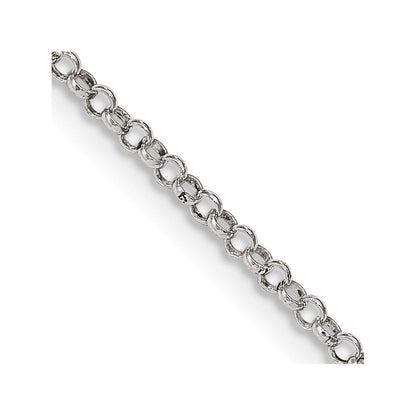 Sterlingsilber 2mm Erbs Kette mit 2 Zoll Verlängerung. Halskette