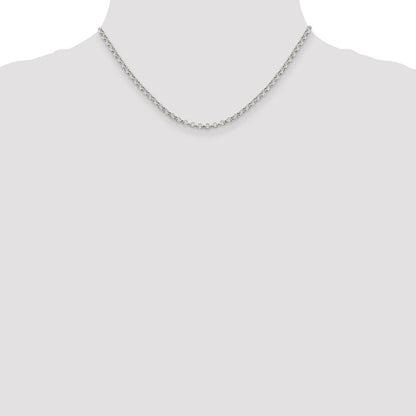 Sterlingsilber 3mm Halbmassiv Erbs Halskette