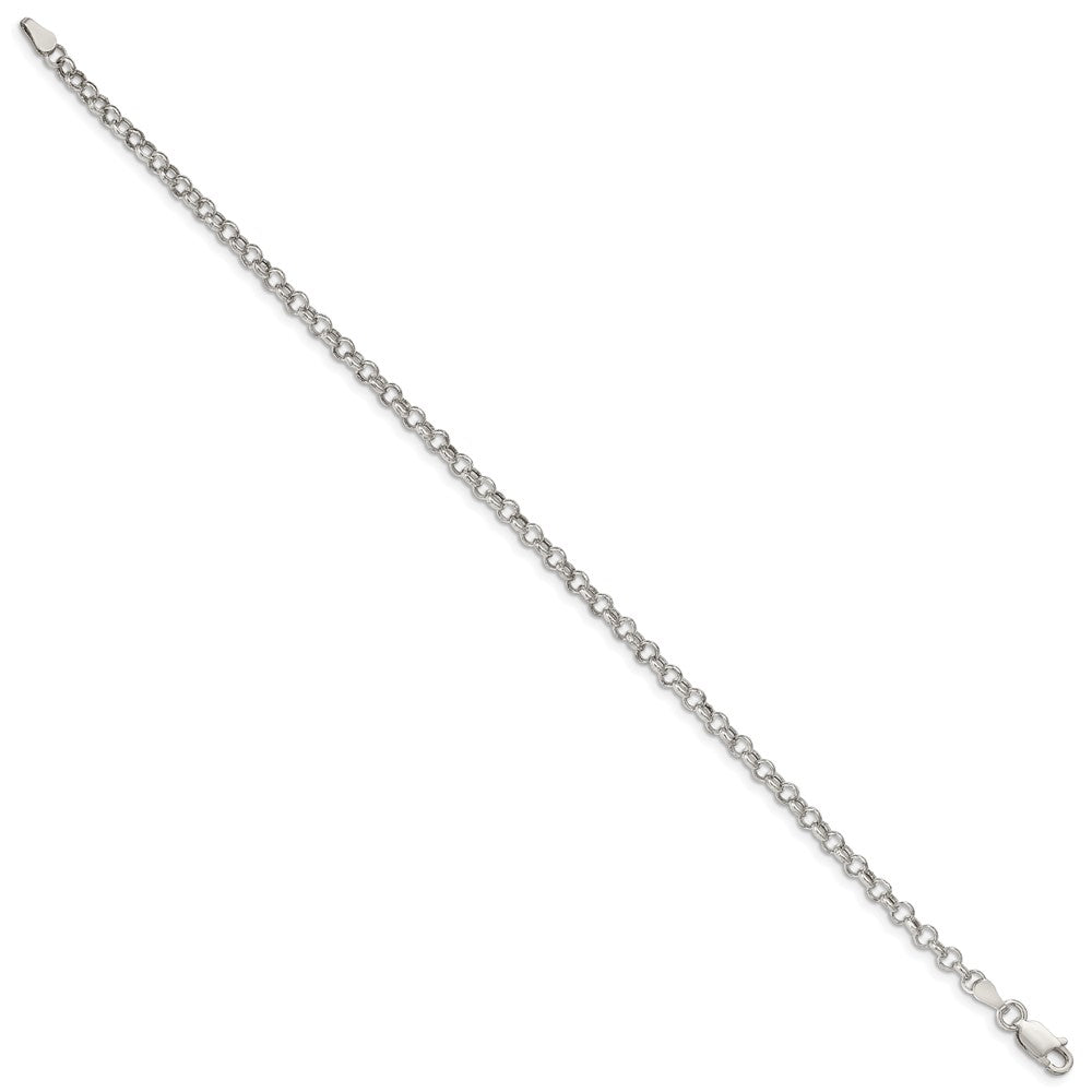 Sterlingsilber 3mm Halbmassiv Erbs Gliederarmband