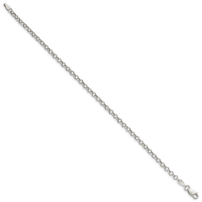 Sterlingsilber 3mm Halbmassiv Erbs Gliederarmband
