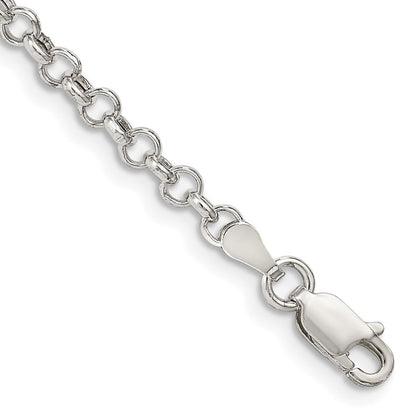 Sterlingsilber 3mm Halbmassiv Erbs Gliederarmband