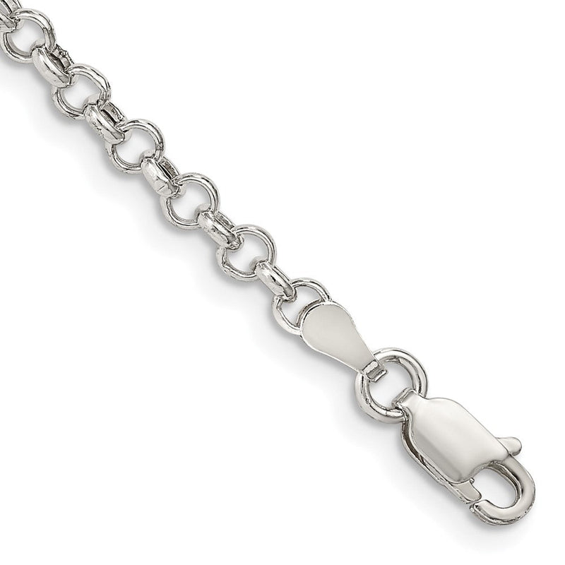 Sterlingsilber 3mm Halbmassiv Erbs Gliederarmband