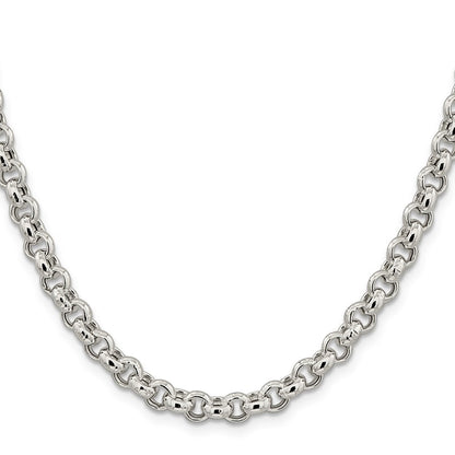 Sterlingsilber 6.5mm Halbmassiv Erbs Halskette