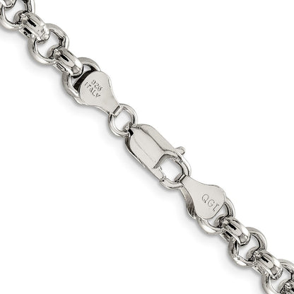 Sterlingsilber 6.5mm Halbmassiv Erbs Halskette