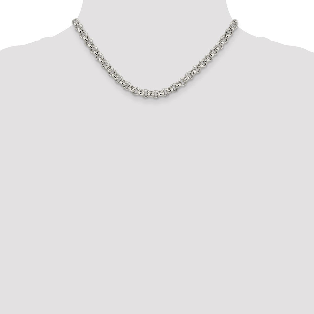 Sterlingsilber 6.5mm Halbmassiv Erbs Halskette