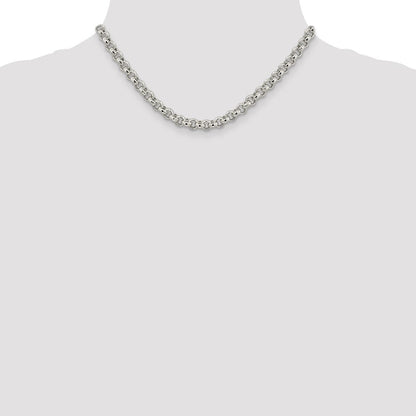 Sterlingsilber 6.5mm Halbmassiv Erbs Halskette