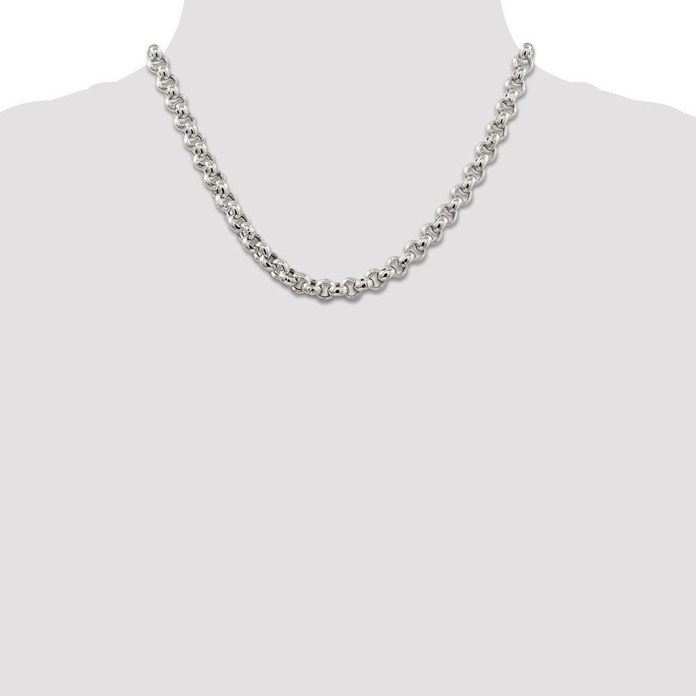 Sterlingsilber 7.75mm Halbmassiv Erbs Halskette