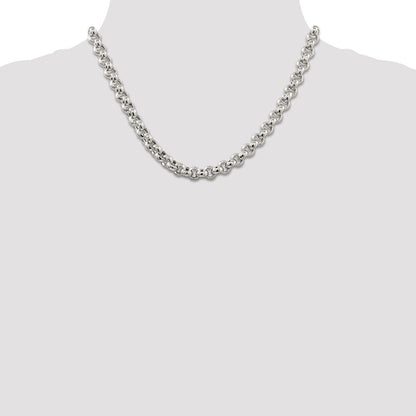 Sterlingsilber 7.75mm Halbmassiv Erbs Halskette