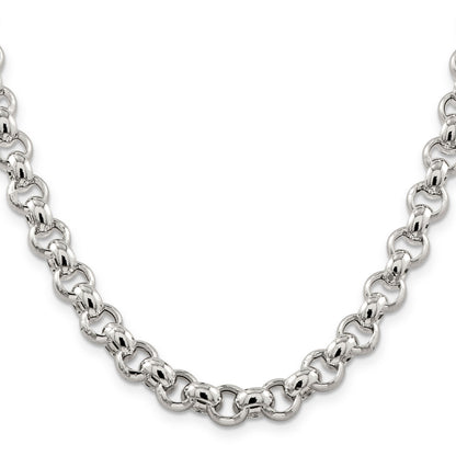 Sterlingsilber 9.5mm Halbmassiv Erbs Halskette