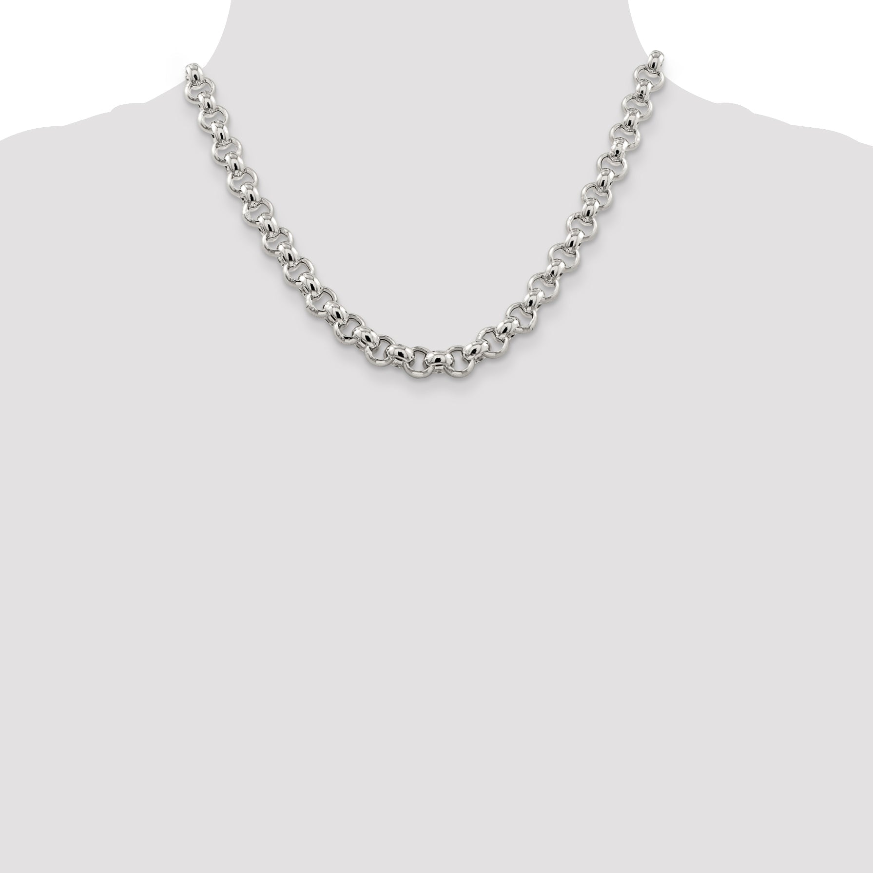 Sterlingsilber 9.5mm Halbmassiv Erbs Halskette