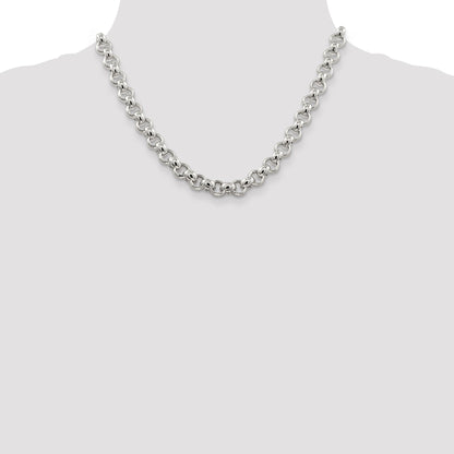 Sterlingsilber 9.5mm Halbmassiv Erbs Halskette