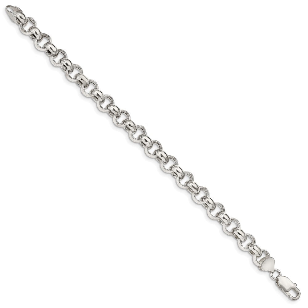 Sterlingsilber 9.5mm Halbmassiv Erbs Gliederarmband