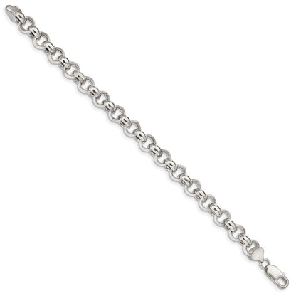 Sterlingsilber 9.5mm Halbmassiv Erbs Gliederarmband