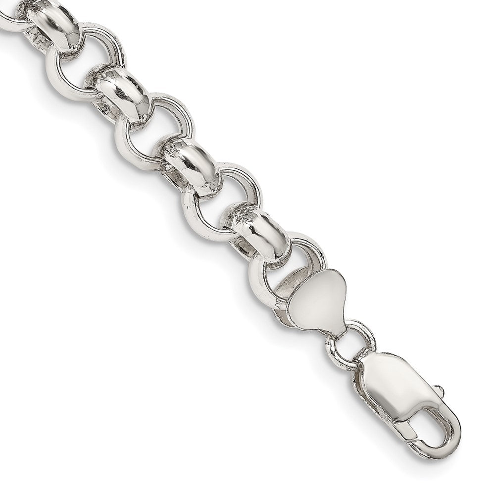 Sterlingsilber 9.5mm Halbmassiv Erbs Gliederarmband