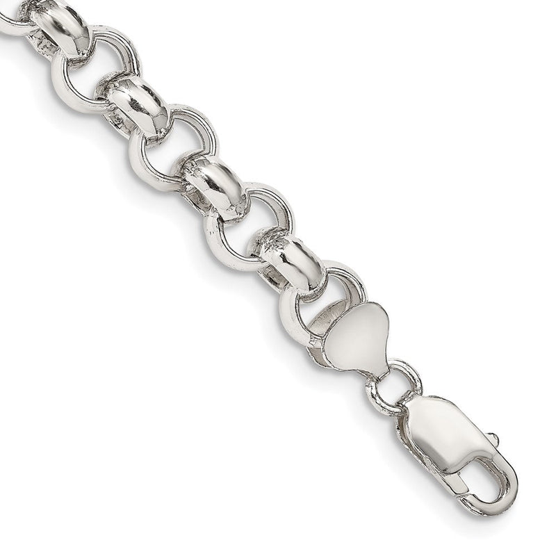 Sterlingsilber 9.5mm Halbmassiv Erbs Gliederarmband