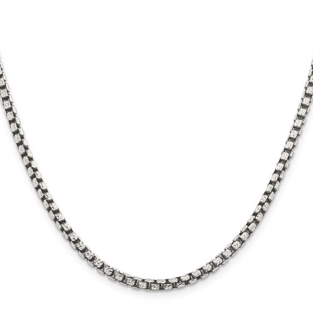Sterlingsilber Antikisiert 3.5mm Diamantiert Rund Venezianer Halskette
