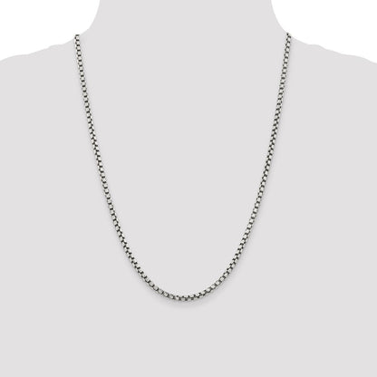 Sterlingsilber Antikisiert 3.5mm Diamantiert Rund Venezianer Halskette