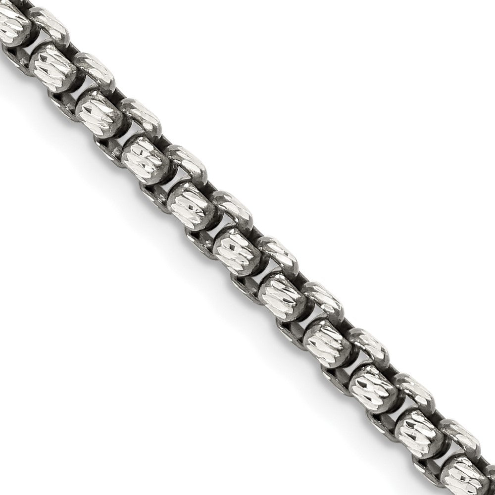 Sterlingsilber Antikisiert 3.5mm Diamantiert Rund Venezianer Halskette