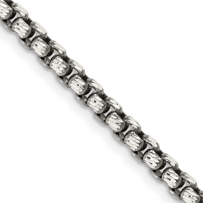 Sterlingsilber Antikisiert 3.5mm Diamantiert Rund Venezianer Halskette