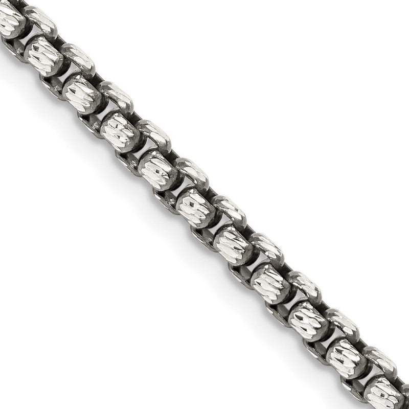 Sterlingsilber Antikisiert 3.5mm Diamantiert Rund Venezianer Halskette