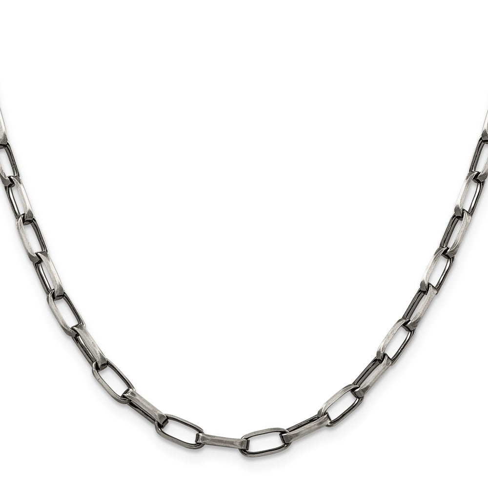 Sterlingsilber Antikisiert 4.8mm Länglich Offen Glieder Halskette