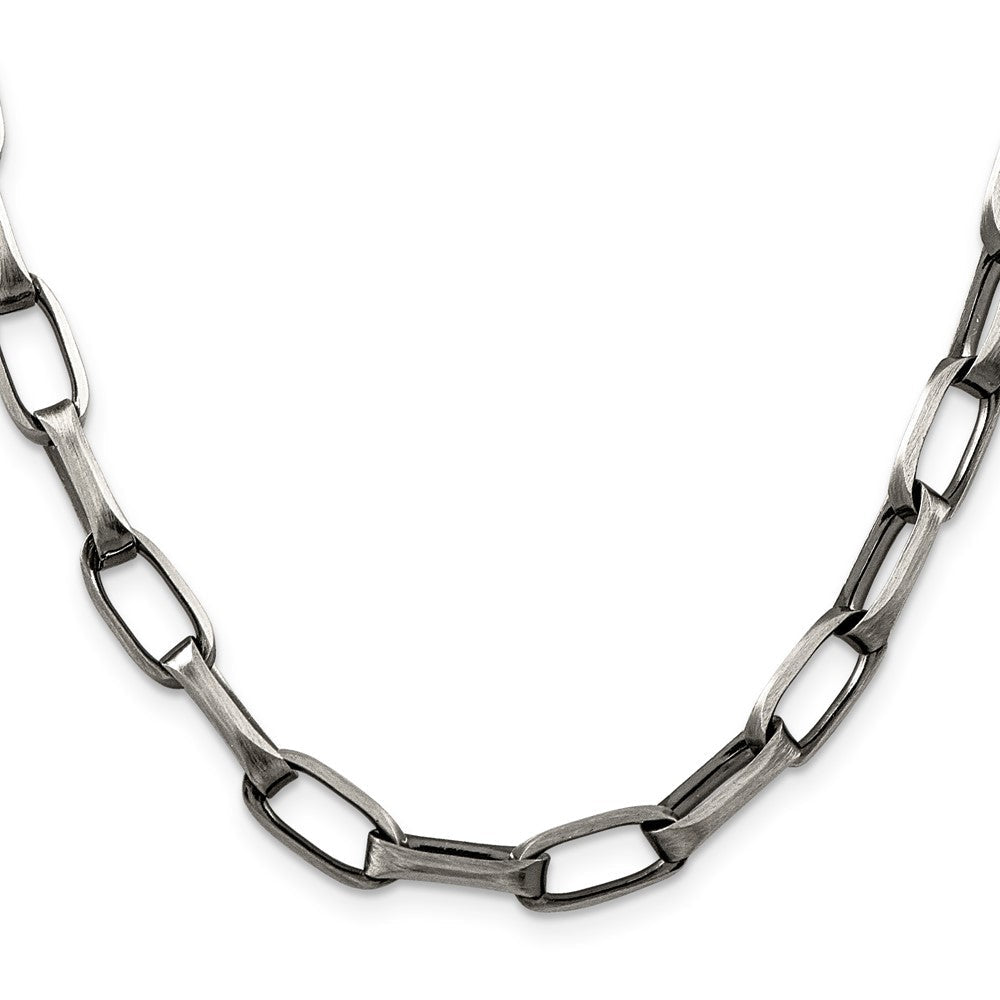 Sterlingsilber Antikisiert 8mm Länglich Offen Glieder Halskette