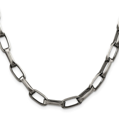 Sterlingsilber Antikisiert 8mm Länglich Offen Glieder Halskette