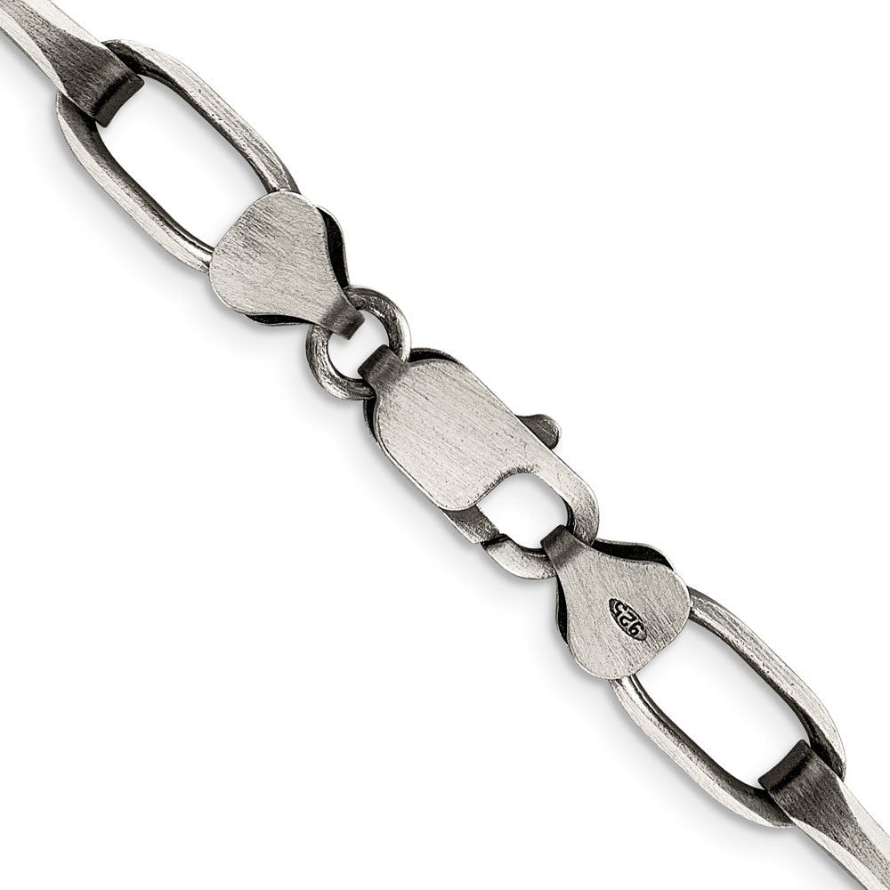 Sterlingsilber Antikisiert 8mm Länglich Offen Glieder Halskette