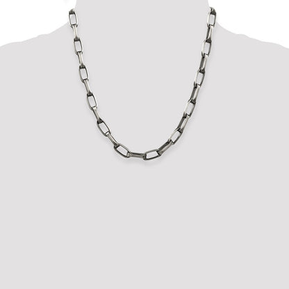 Sterlingsilber Antikisiert 8mm Länglich Offen Glieder Halskette