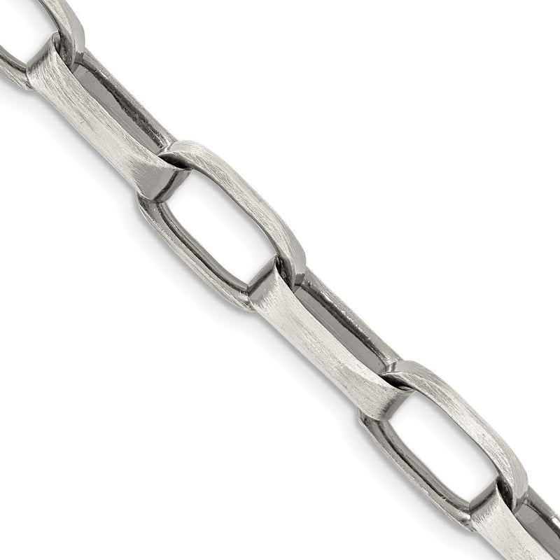 Sterlingsilber Antikisiert 8mm Länglich Offen Glieder Halskette
