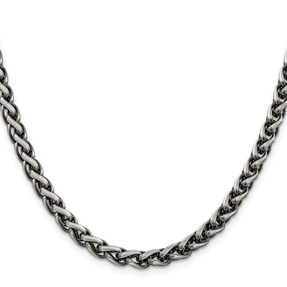 Sterlingsilber Antikisiert 6mm Rund Ährenkette Halskette
