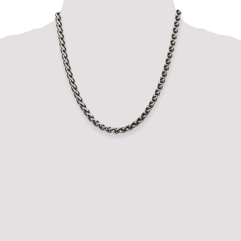 Sterlingsilber Antikisiert 6mm Rund Ährenkette Halskette