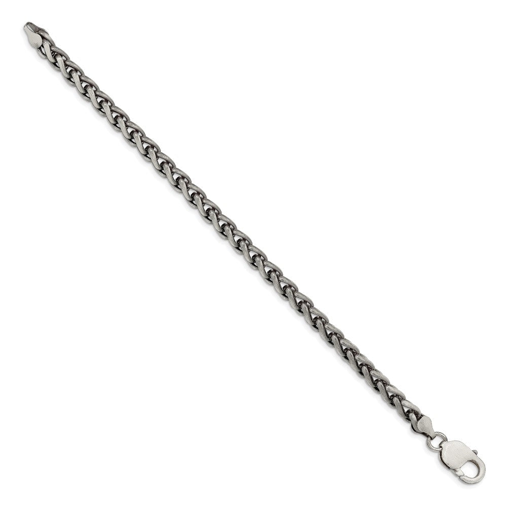 8.5 Zoll Sterlingsilber Antikisiert 6mm Rund Ährenkette Gliederarmband