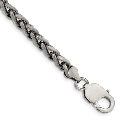 8.5 Zoll Sterlingsilber Antikisiert 6mm Rund Ährenkette Gliederarmband