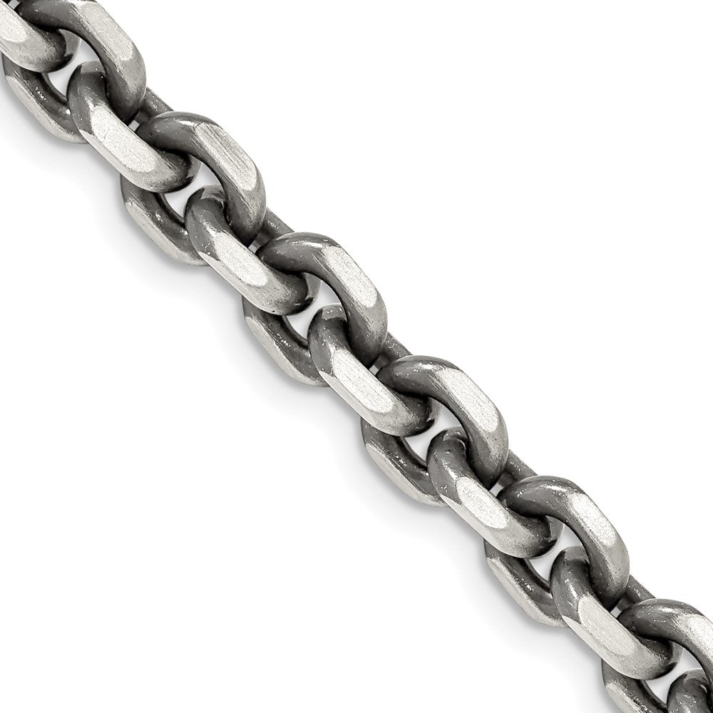 Sterlingsilber Antikisiert 7.0mm Diamantiert Länglich Offen Glieder Halskette
