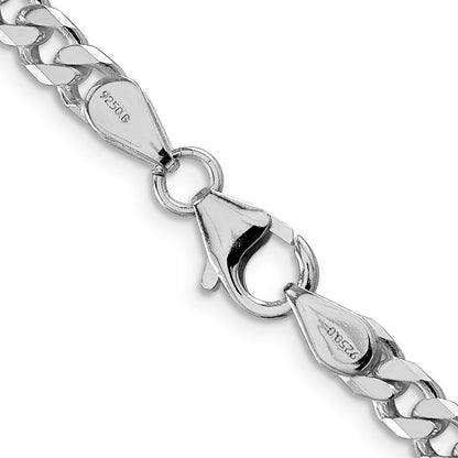 Sterlingsilber Rhodiniert Poliert 5mm Panzer Kette