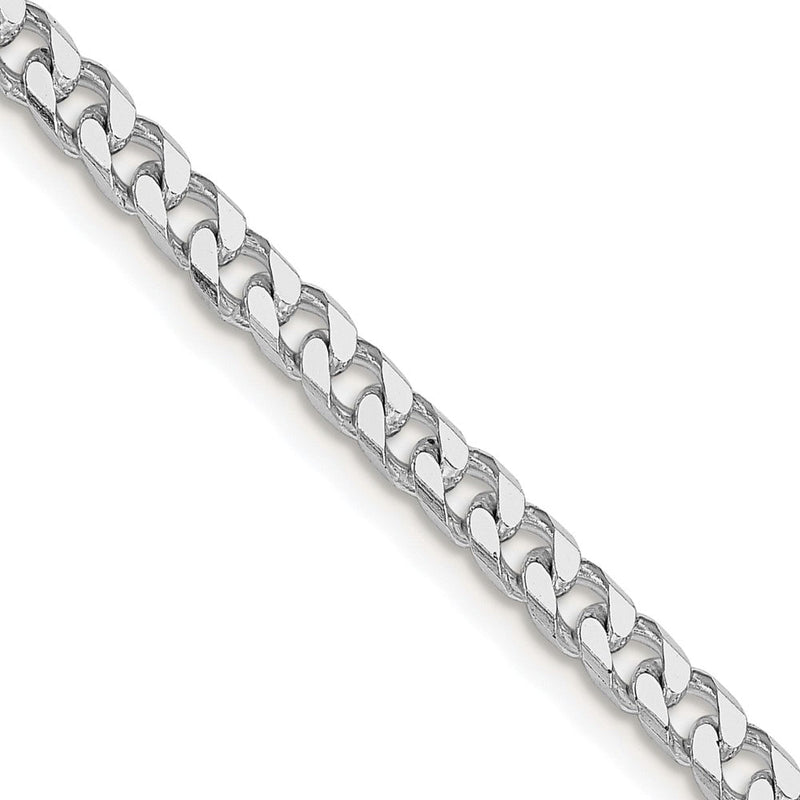 Sterlingsilber Rhodiniert Poliert 3.5mm Panzer Kette