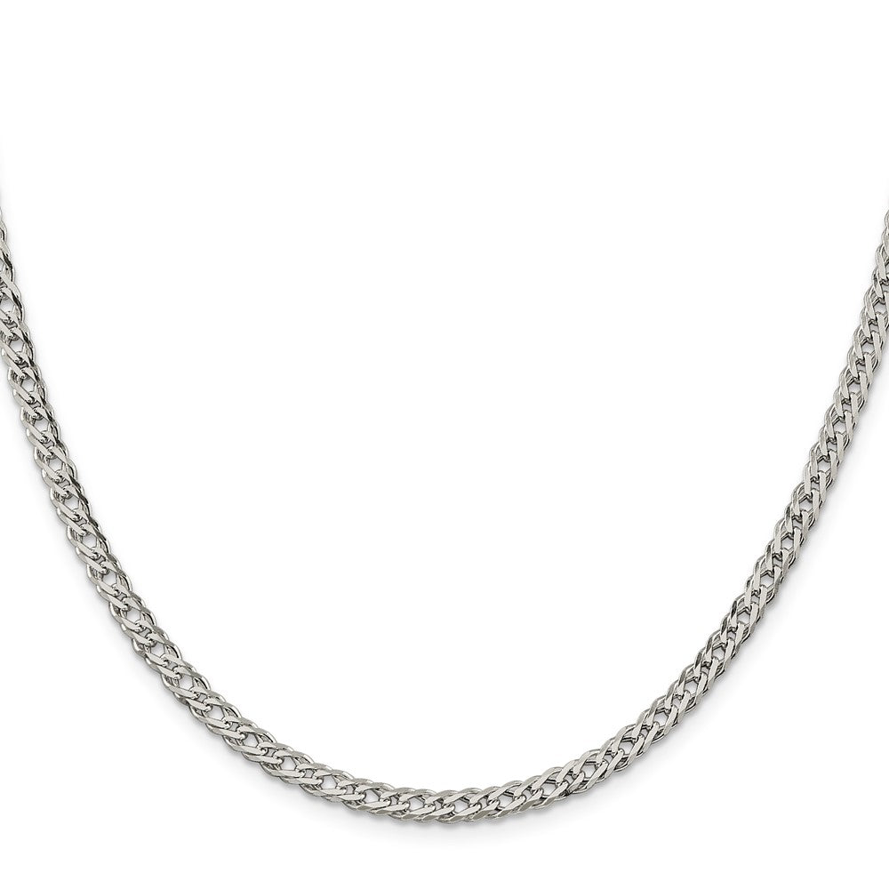 Sterlingsilber 4.25mm 6 Seite Diamantiert Flach Doppelt Panzer Halskette