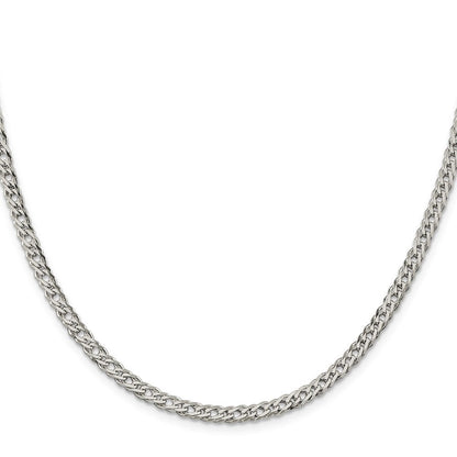 Sterlingsilber 4.25mm 6 Seite Diamantiert Flach Doppelt Panzer Halskette