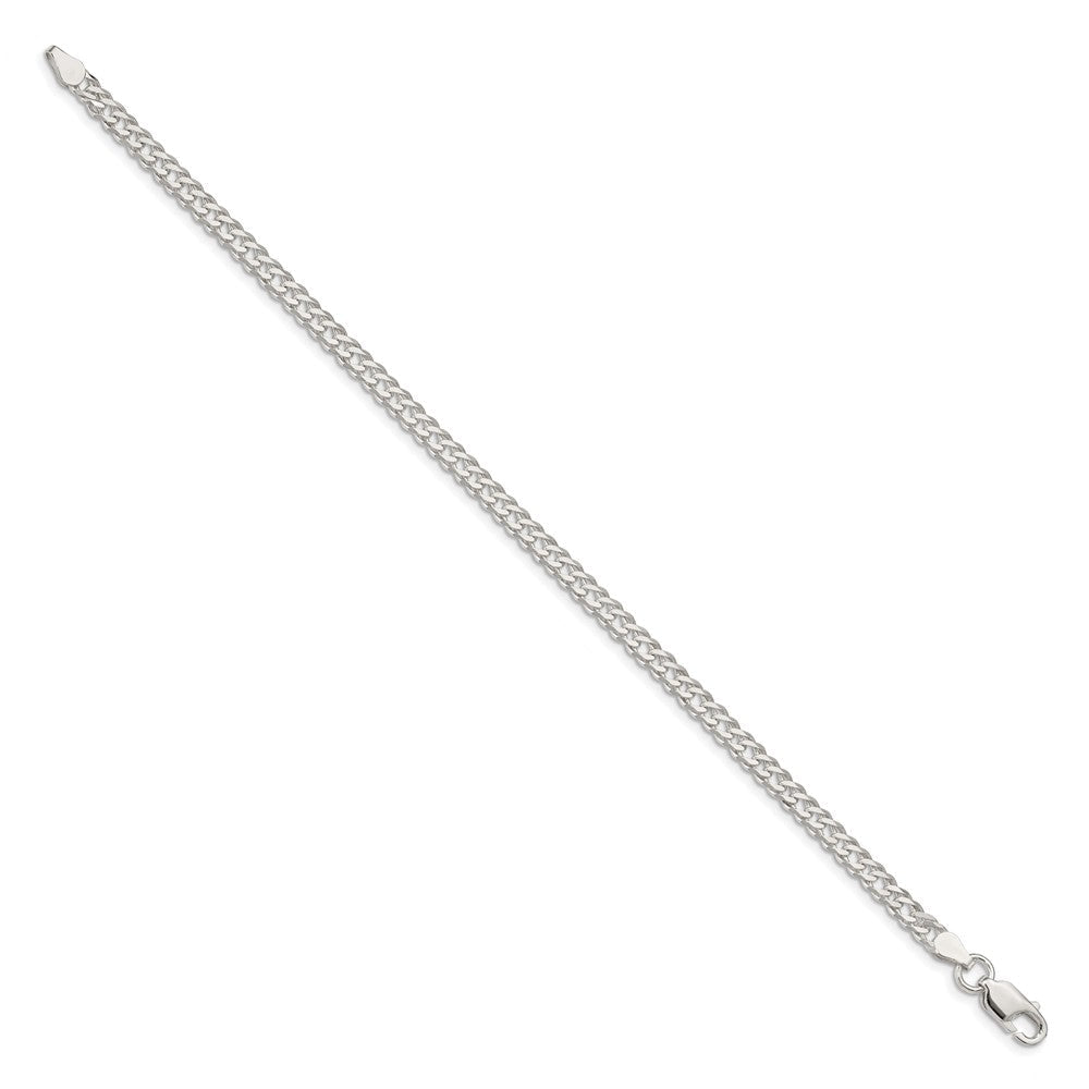 Sterlingsilber 4.25mm 6 Seite Diamantiert Flach Doppelt Panzer Gliederarmband