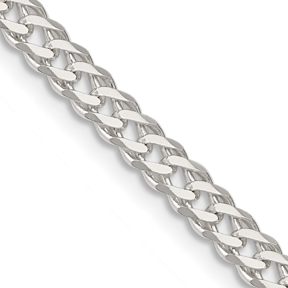 Sterlingsilber 4.25mm 6 Seite Diamantiert Flach Doppelt Panzer Halskette