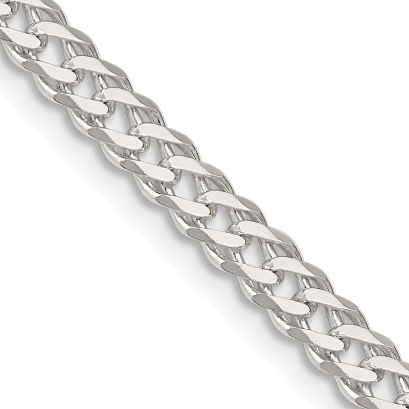 Sterlingsilber 4.25mm 6 Seite Diamantiert Flach Doppelt Panzer Halskette