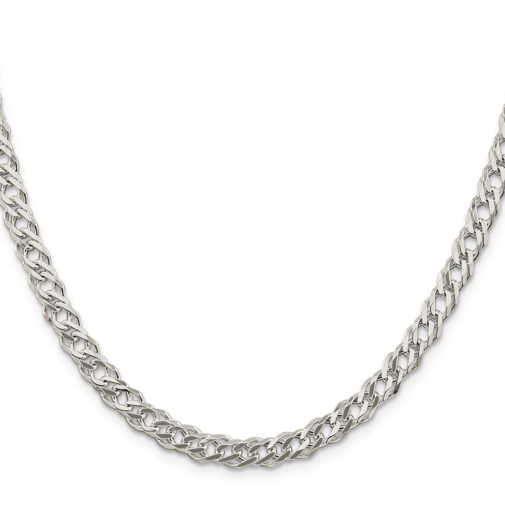 Sterlingsilber 5.65mm 6 Seite Diamantiert Flach Doppelt Panzer Halskette