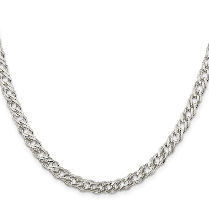 Sterlingsilber 5.65mm 6 Seite Diamantiert Flach Doppelt Panzer Halskette