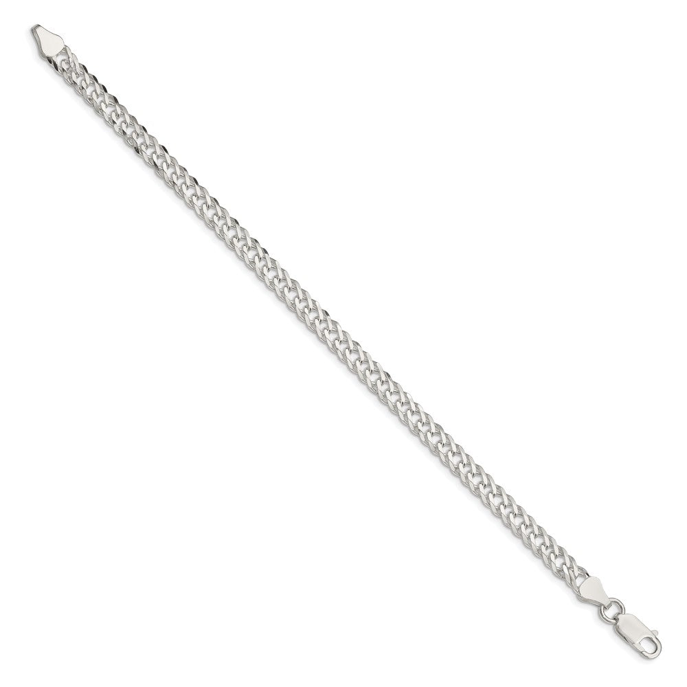 Sterlingsilber 5.65mm 6 Seite Diamantiert Flach Doppelt Panzer Gliederarmband