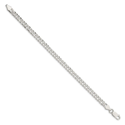 Sterlingsilber 5.65mm 6 Seite Diamantiert Flach Doppelt Panzer Gliederarmband
