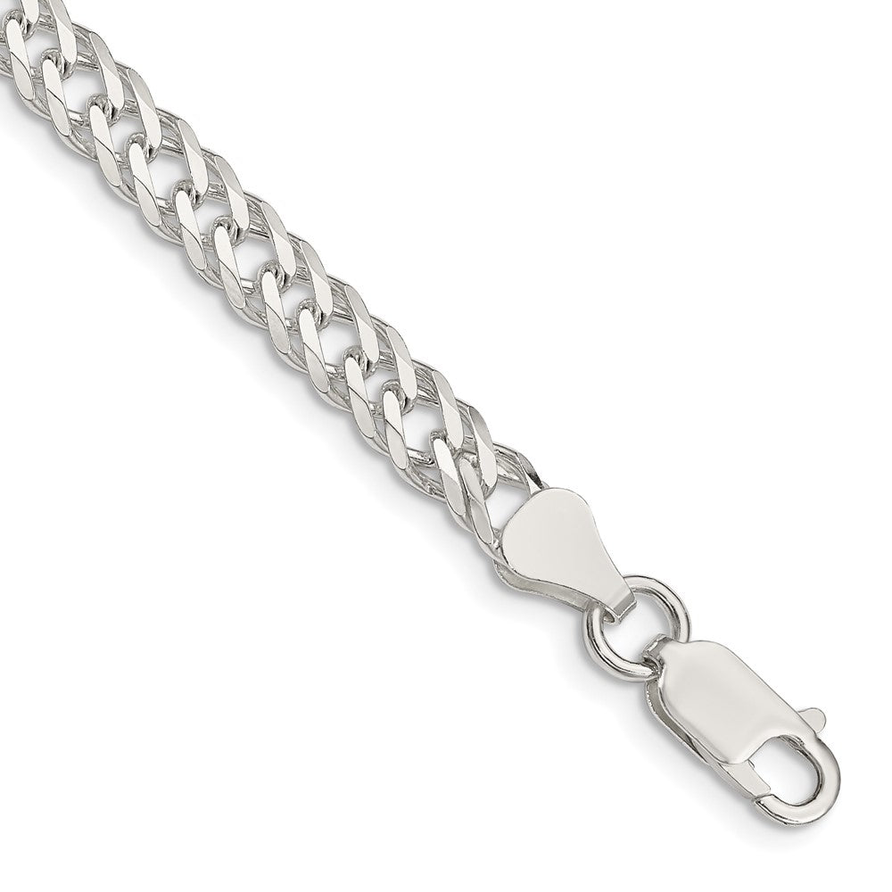 Sterlingsilber 5.65mm 6 Seite Diamantiert Flach Doppelt Panzer Gliederarmband